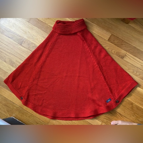 Joules Girls Tess Knitted Red Poncho Size L - Picture 9 of 16